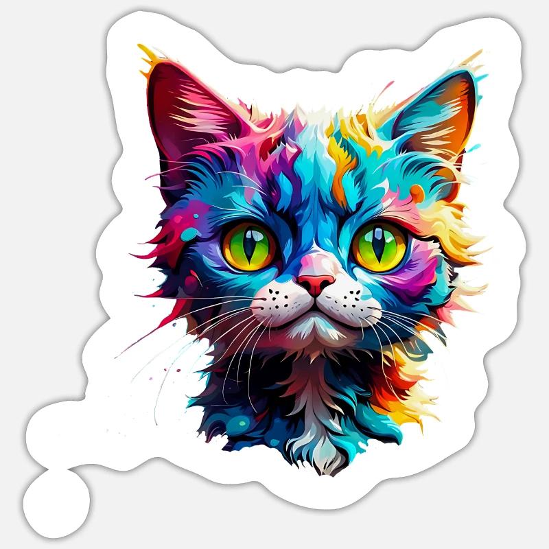 Attention aux chats Sticker taille S (10 x 10 cm)