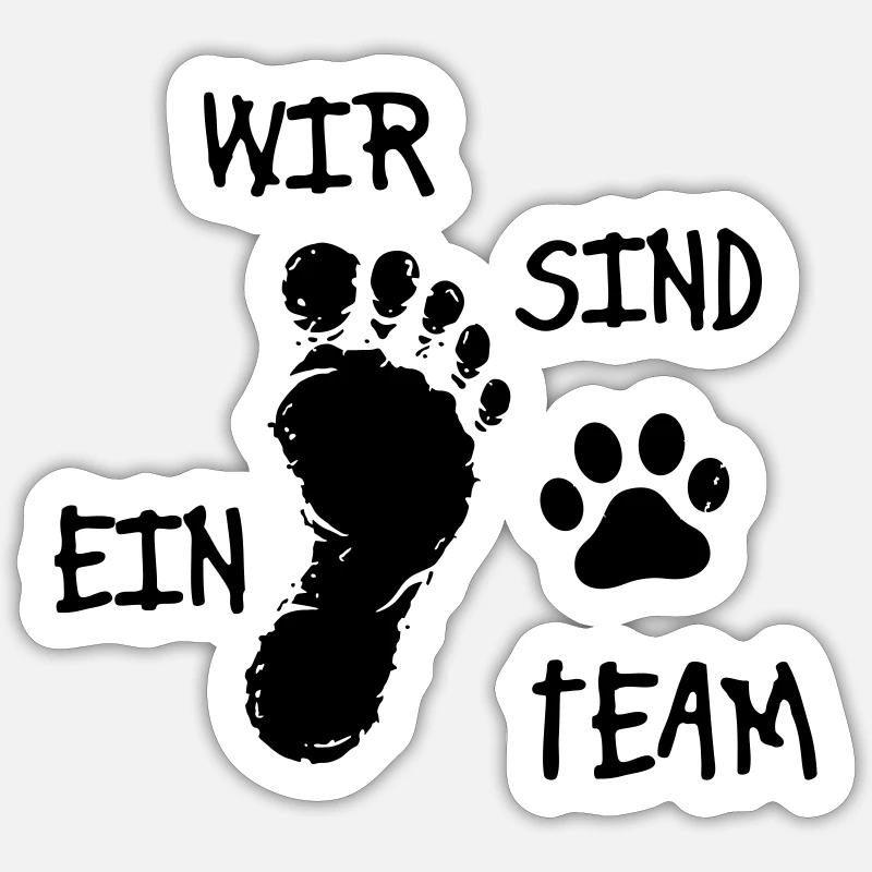 Wir sind ein Team Sticker Größe S (10 x 10 cm)