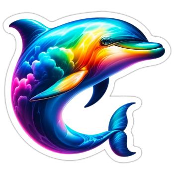 Dolphin - Sticker size S (10 x 10 cm) - white matte - Front