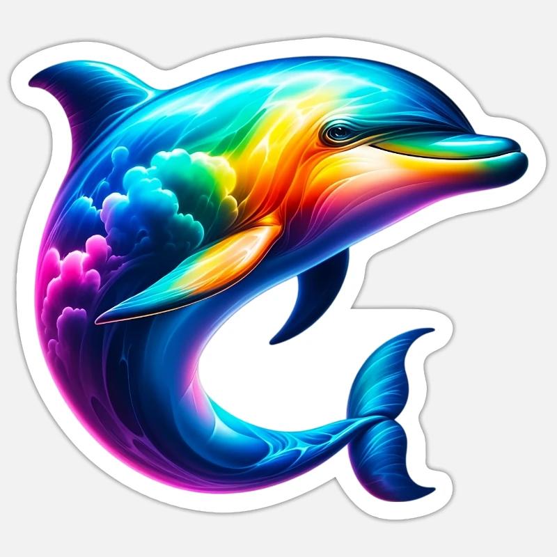 Dolphin - Sticker size S (10 x 10 cm) - white matte