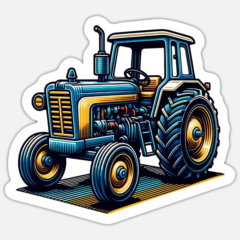 Tractor - Sticker size S (10 x 10 cm) - white matte