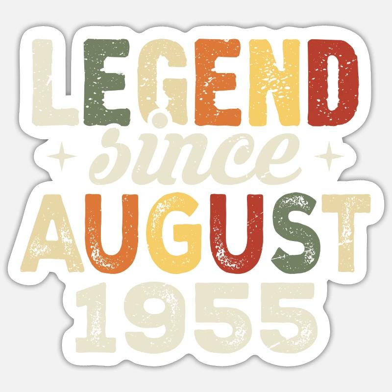 Août 1955 Anniversaire Août 1955 - Août 1955 - Sticker taille S (10 x 10 cm) - blanc mat