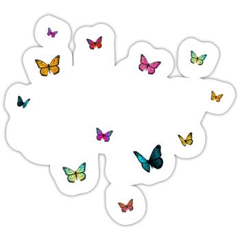 SELINA - Mädchen Name mit bunten Schmetterlingen - Sticker Größe S (10 x 10 cm) - Mattweiß - Vorne