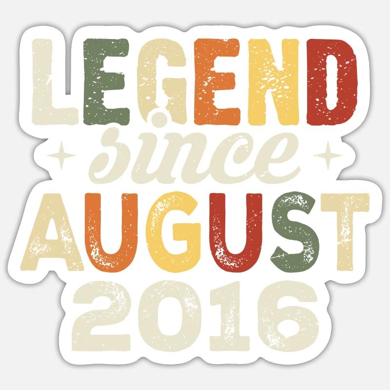 August 2016 Jahrestag August 2016 - August 2016 - Sticker Größe S (10 x 10 cm) - Mattweiß