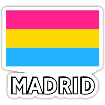 Pan Pride Flag Madrid - Sticker size S (10 x 10 cm) - white matte - Front