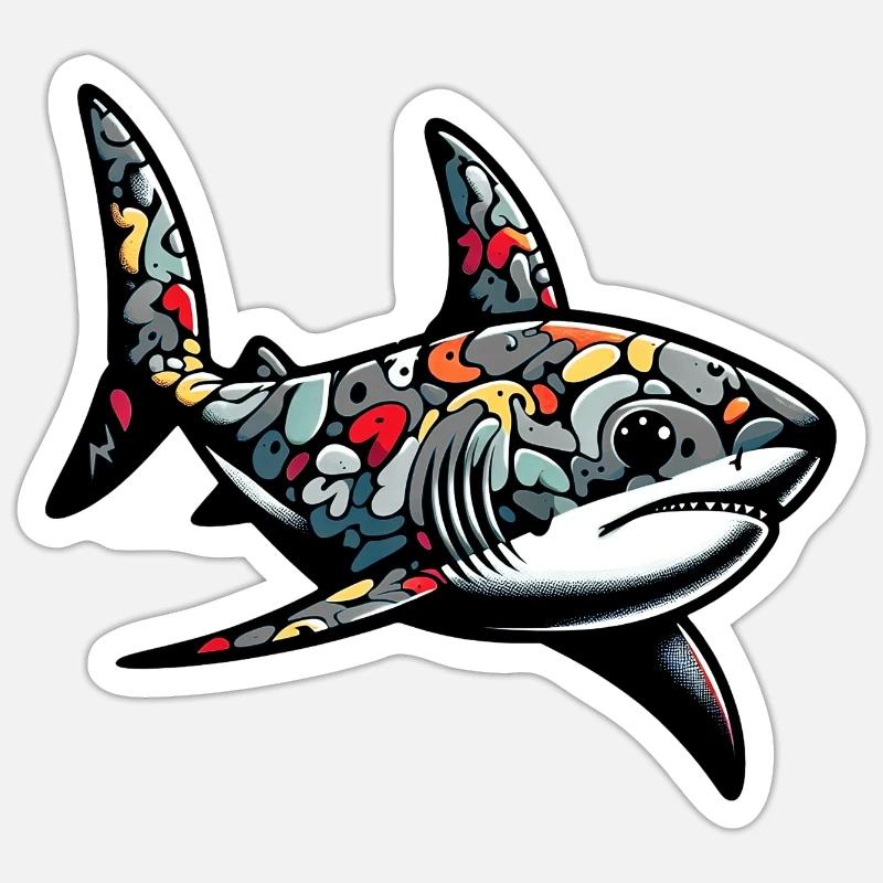 Shark - Sticker size S (10 x 10 cm) - white matte