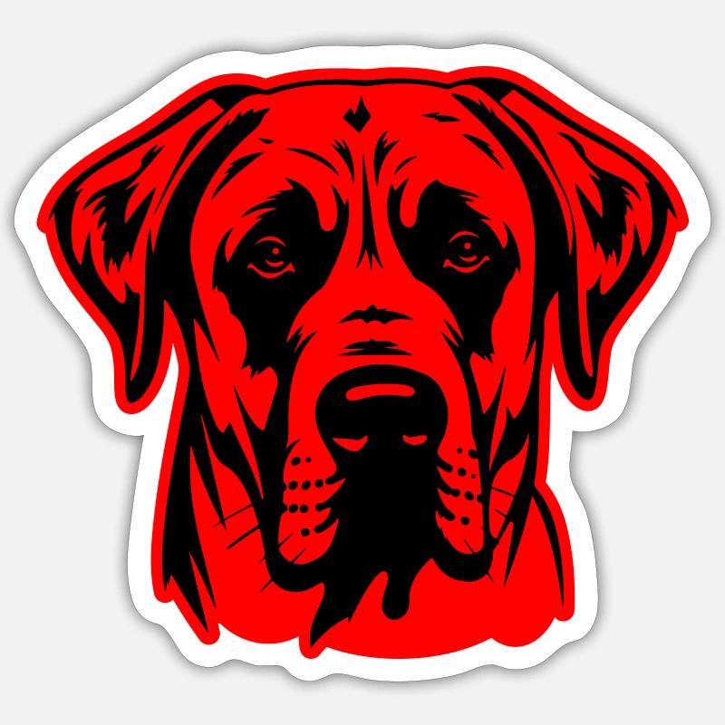 Kangal Hund Kopf - Sticker Größe S (10 x 10 cm) - Mattweiß