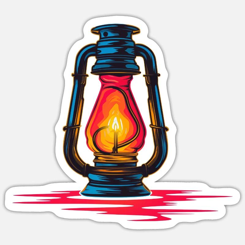 Lantern Steamwave - Sticker size S (10 x 10 cm) - white matte