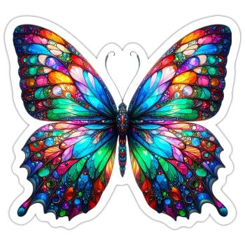 Schmetterling - Sticker Größe S (10 x 10 cm) - Mattweiß - Vorne
