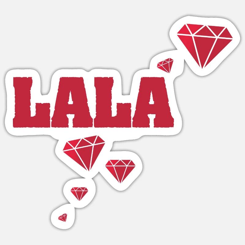 Name Lala - Sticker Größe S (10 x 10 cm) - Mattweiß