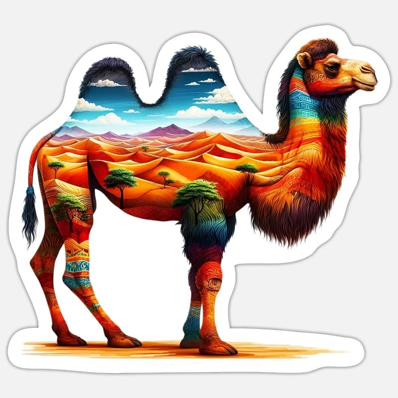 Kamel - Sticker Größe S (10 x 10 cm) - Mattweiß
