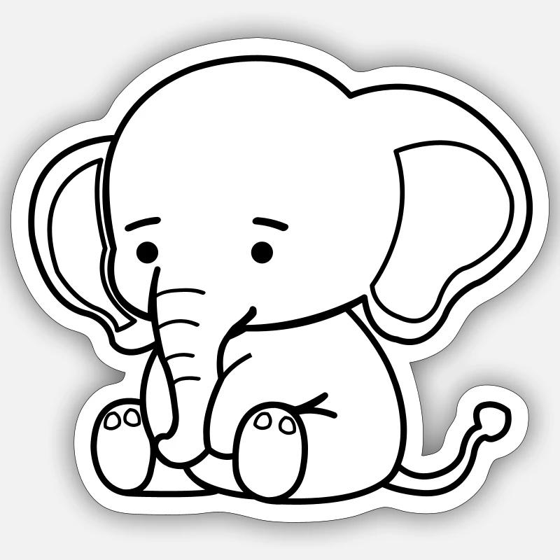 cute elephant Sticker Größe S (10 x 10 cm)