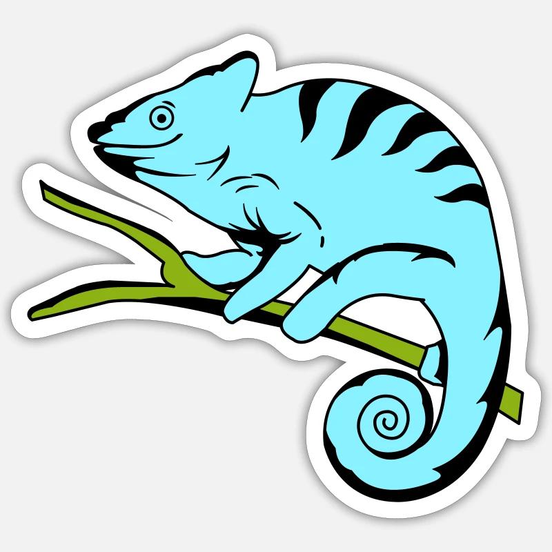 Drôle Cameleon 02 copie - Sticker taille S (10 x 10 cm) - blanc mat