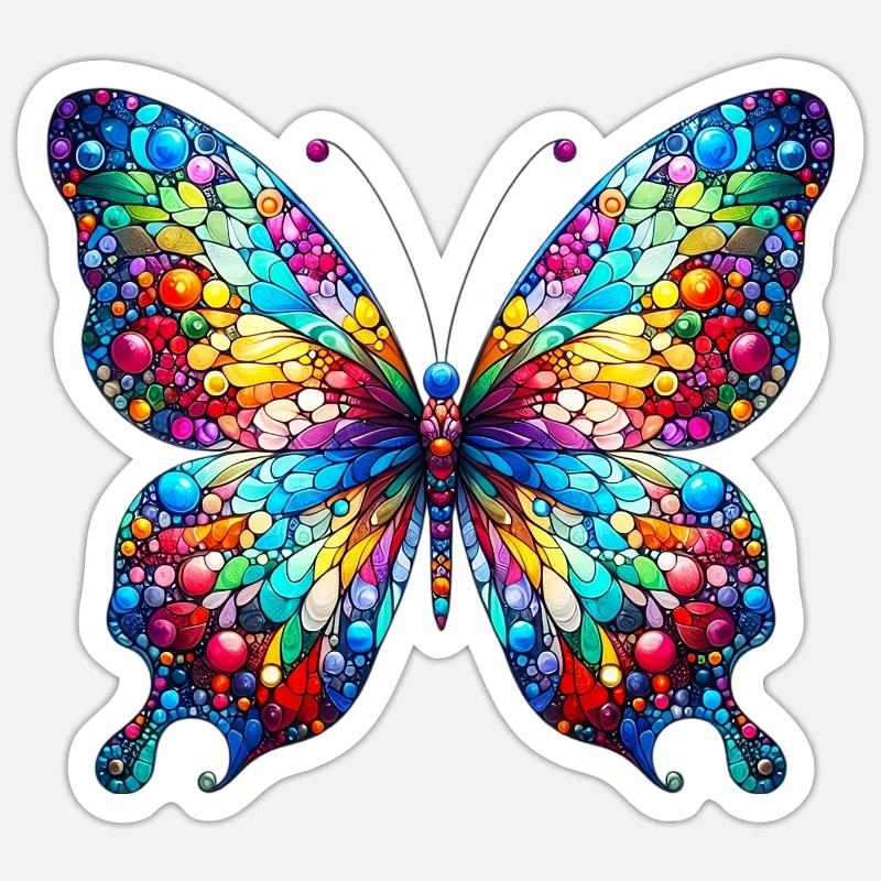 Butterfly - Sticker size S (10 x 10 cm) - white matte