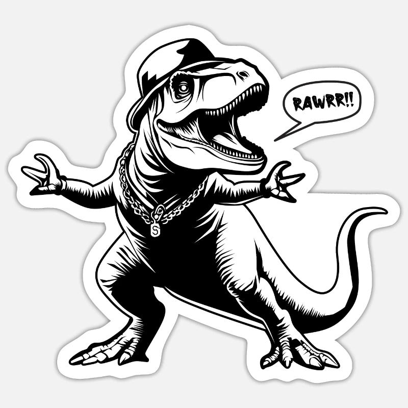 Funny Dino Inso - Sticker size S (10 x 10 cm) - white matte