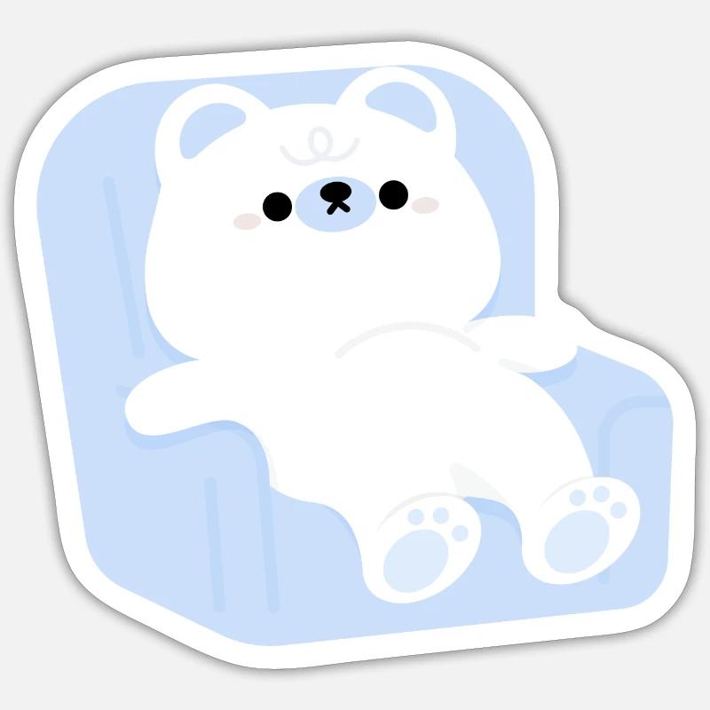 Müder Eisbär Sticker Größe S (10 x 10 cm)