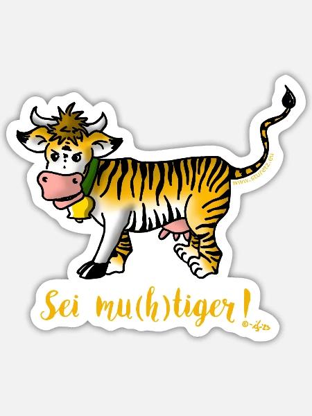 mutig - Sticker Größe S (10 x 10 cm) - Mattweiß