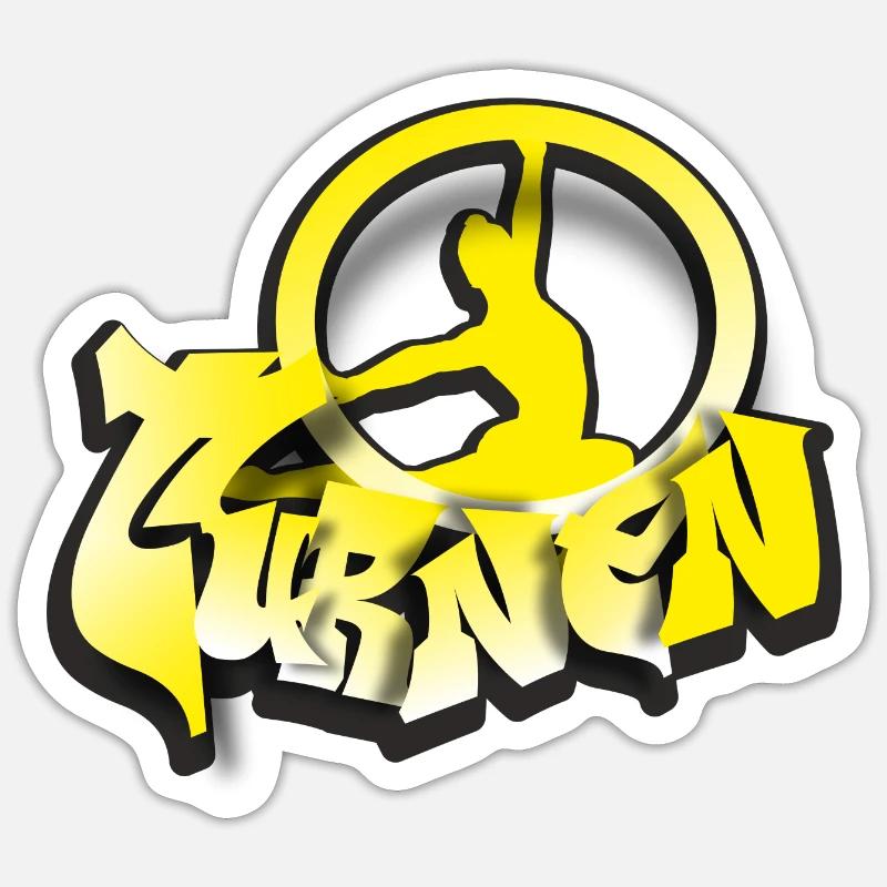 Turnen Graffiti Sticker Größe S (10 x 10 cm)