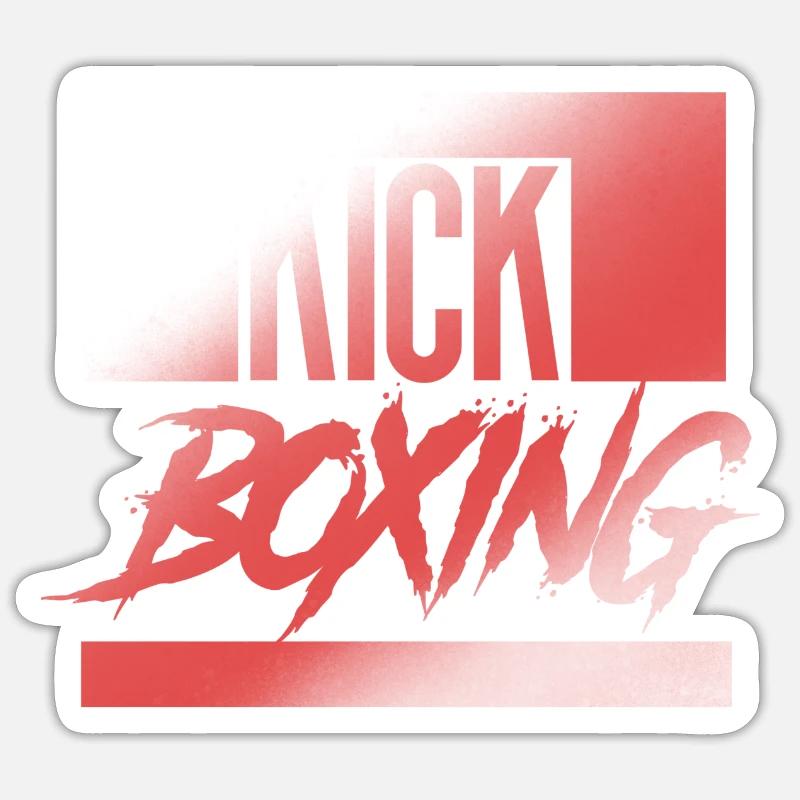 Kickboxing Kickboxen - Sticker taille S (10 x 10 cm) - blanc mat