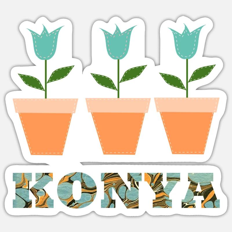 Konya E 204 - Sticker size S (10 x 10 cm) - white matte