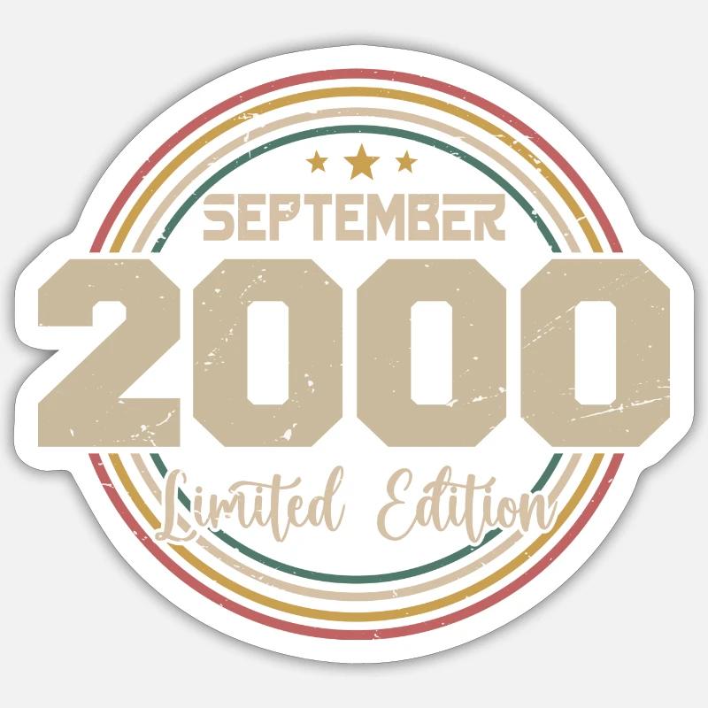 Geburtstagsgeschenk September 2000 Sticker Größe S (10 x 10 cm)