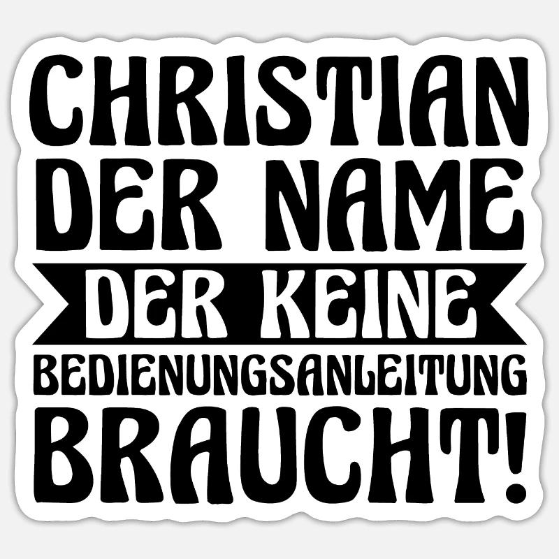 First name Chris Christian - Sticker size S (10 x 10 cm) - white matte