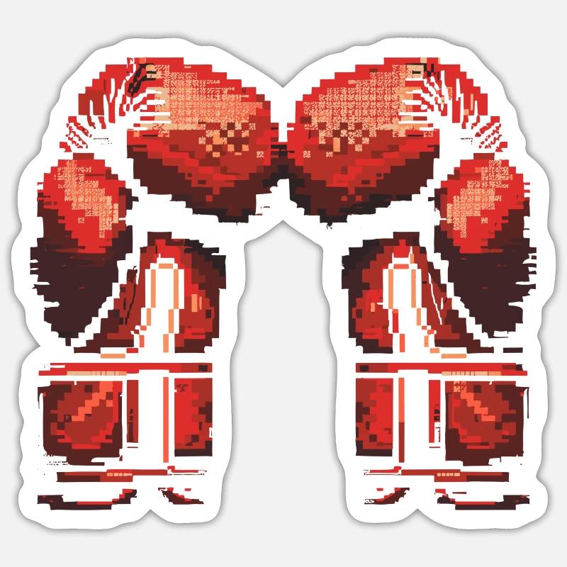 Gants de kickboxing Pixel - Sticker taille S (10 x 10 cm) - blanc mat