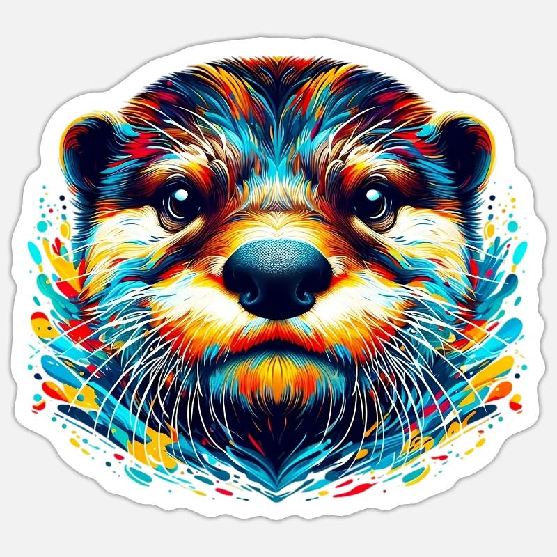 Otter - Sticker size S (10 x 10 cm) - white matte