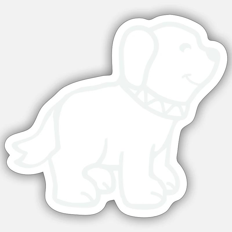 Chien - Sticker taille S (10 x 10 cm) - blanc mat