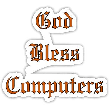 GodBlessComputers - Sticker taille S (10 x 10 cm) - blanc mat - Devant