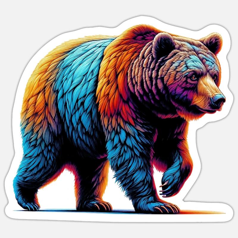 Ours - Sticker taille S (10 x 10 cm) - blanc mat