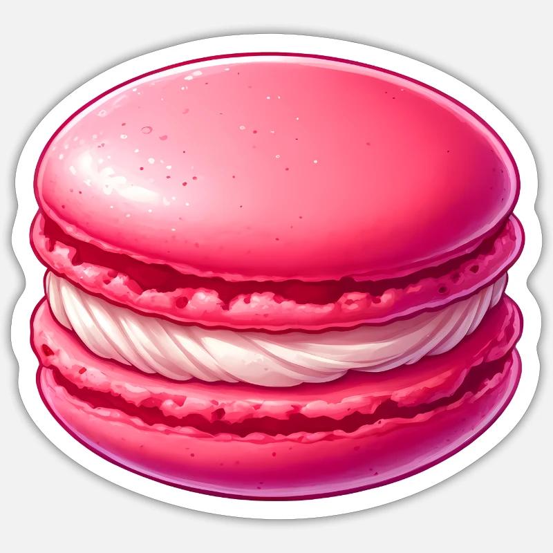 Amateur de macarons - Sticker taille S (10 x 10 cm) - blanc mat