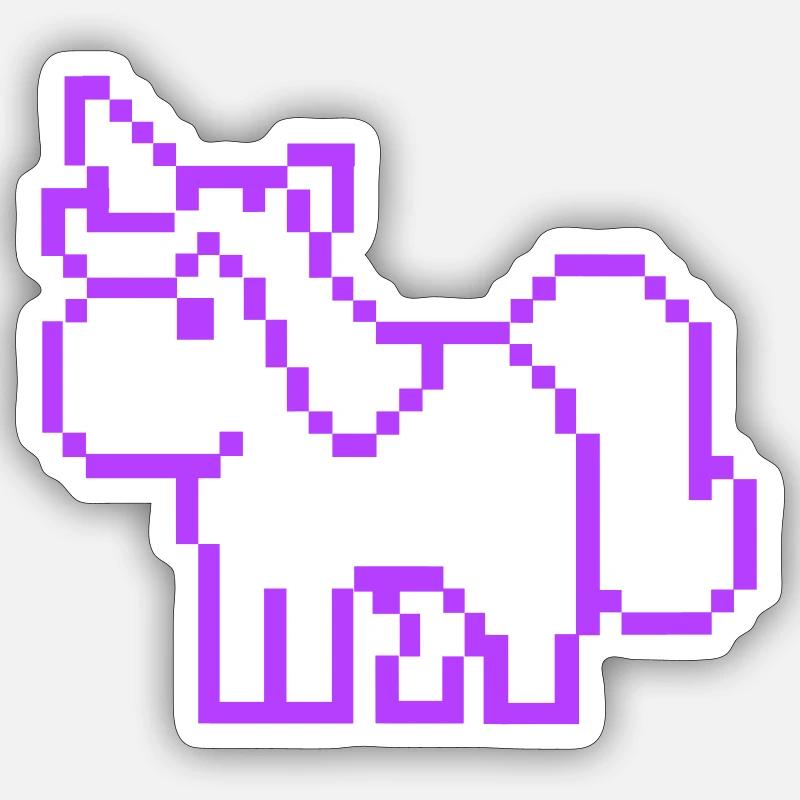 licorne pixel Sticker taille S (10 x 10 cm)