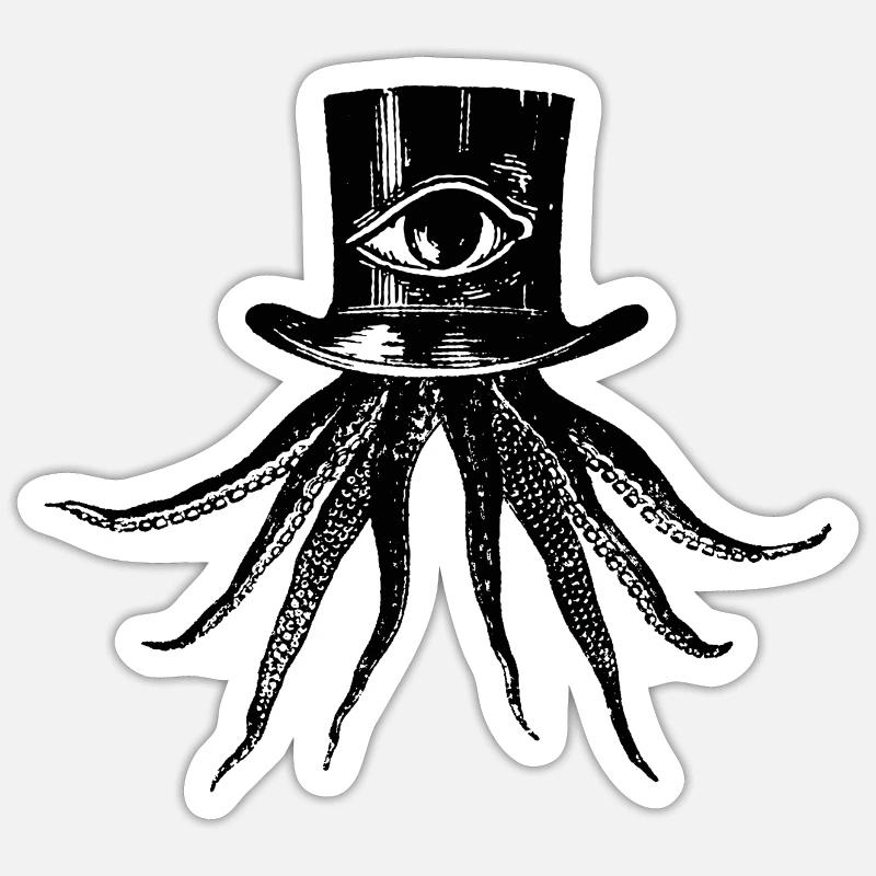 Octopus - Sticker size S (10 x 10 cm) - white matte