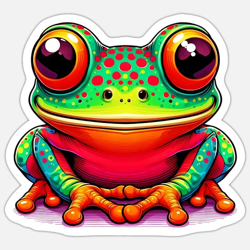 Grenouille - Sticker taille S (10 x 10 cm) - blanc mat