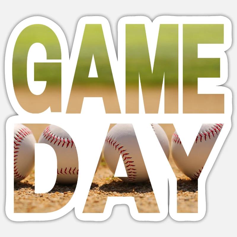 Game Day Baseball - Sticker Größe S (10 x 10 cm) - Mattweiß