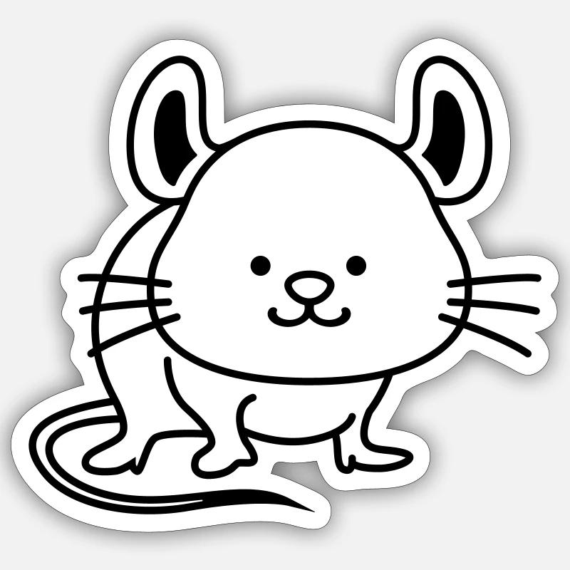 Souris Mignon Sticker taille S (10 x 10 cm)