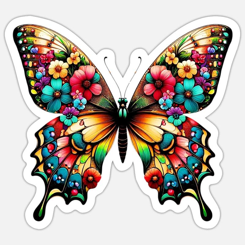 Butterfly - Sticker size S (10 x 10 cm) - white matte