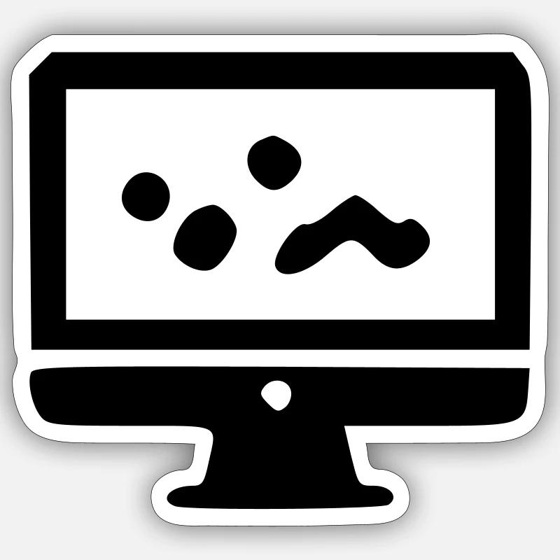 Monitor Screen - Sticker size S (10 x 10 cm) - white matte