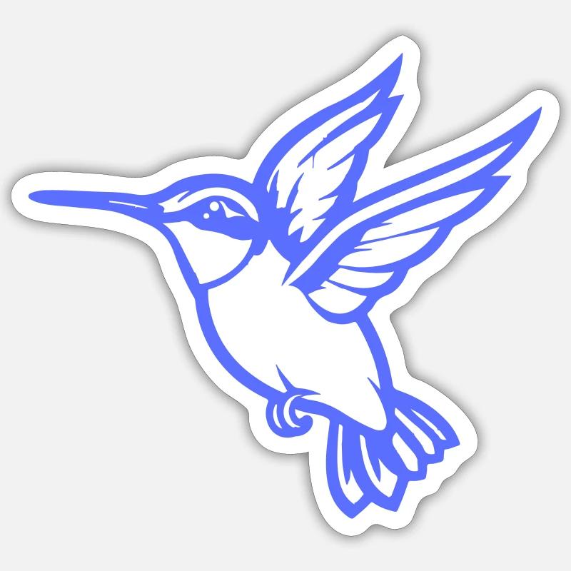 Colibri Oiseau - Sticker taille S (10 x 10 cm) - blanc mat