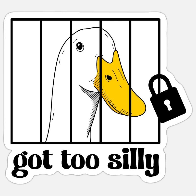 Goose behind bars - Sticker size S (10 x 10 cm) - white matte