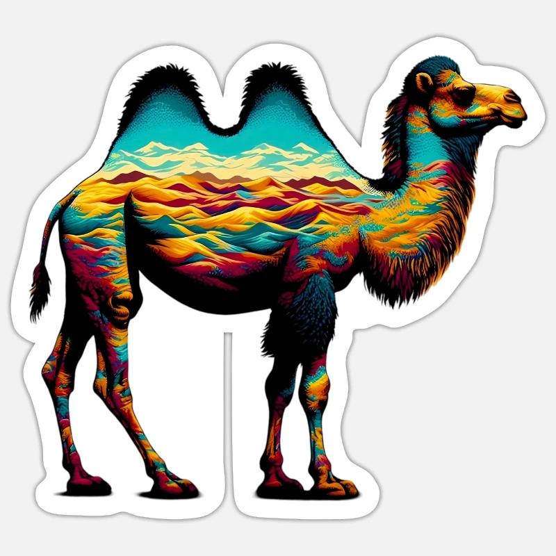Kamel - Sticker Größe S (10 x 10 cm) - Mattweiß