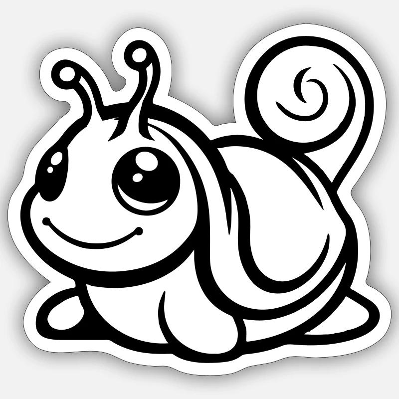 Bande dessinée d’escargot - Sticker taille S (10 x 10 cm) - blanc mat