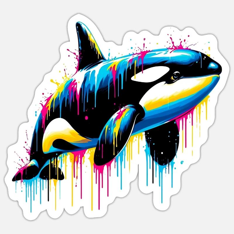 Schwertwal - Sticker Größe S (10 x 10 cm) - Mattweiß