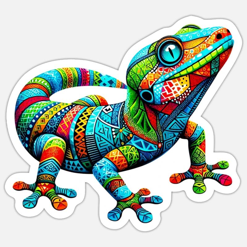 Gecko - Sticker size S (10 x 10 cm) - white matte