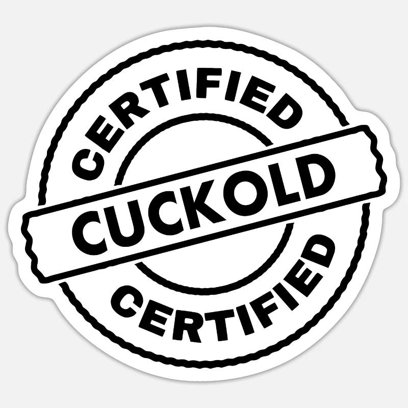 certified cuckold - Sticker Größe S (10 x 10 cm) - Mattweiß