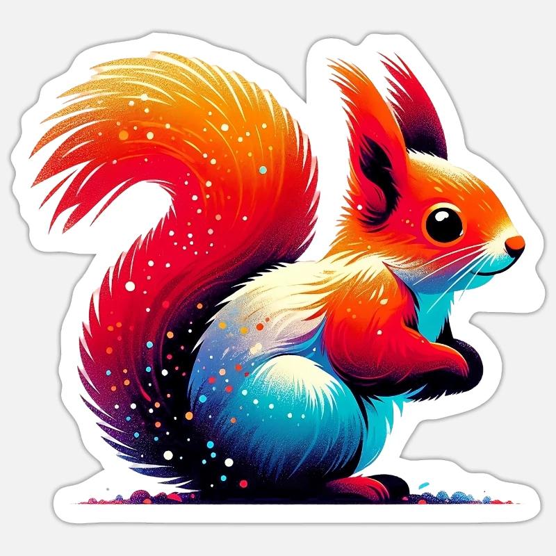 Eichhörnchen - Sticker Größe S (10 x 10 cm) - Mattweiß
