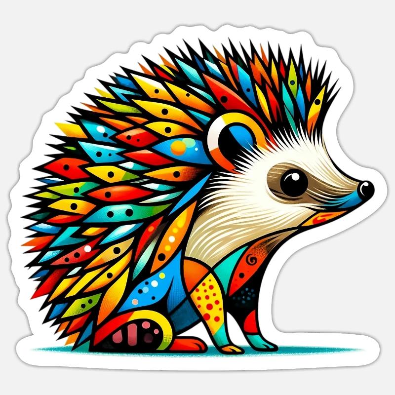Igel - Sticker Größe S (10 x 10 cm) - Mattweiß
