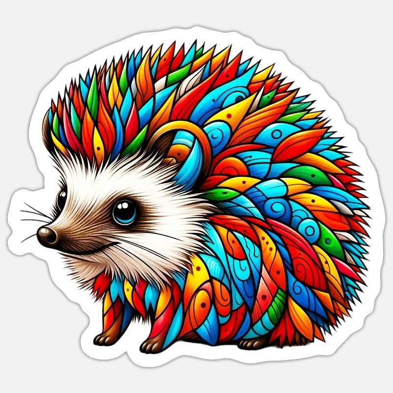Igel - Sticker Größe S (10 x 10 cm) - Mattweiß