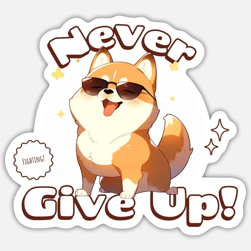 Never Give Up Sticker Größe S (10 x 10 cm)